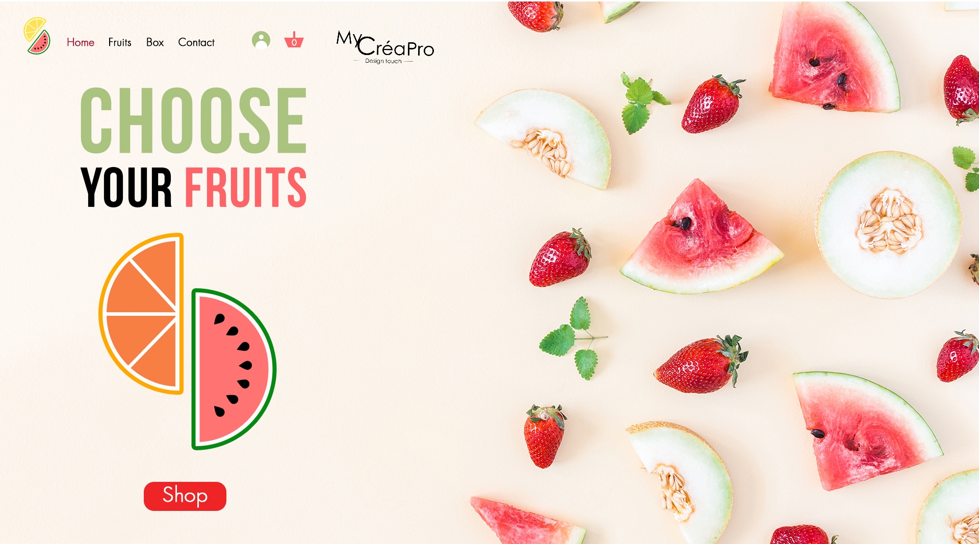 Réalisation d'un site web pour la vente de fruits à distance.