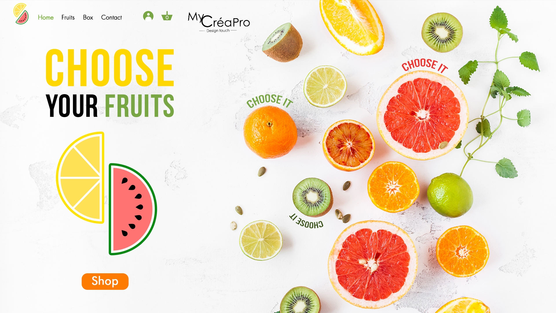 Réalisation d'un site web pour la vente de fruits à distance.