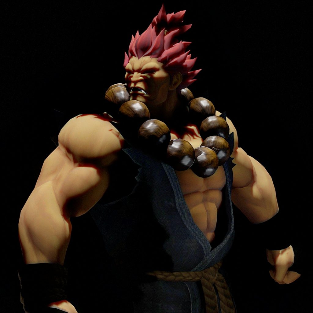 modélisation d'un personnage de la série Street fighter (akuma)