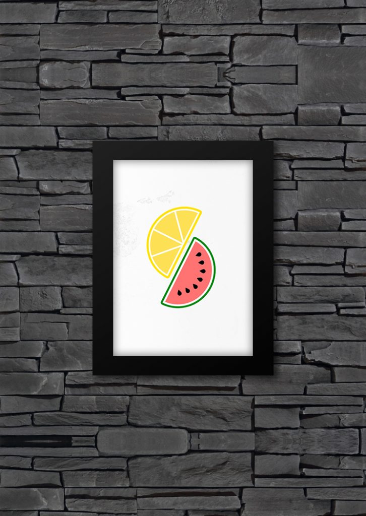 cadre avec les logos fruits