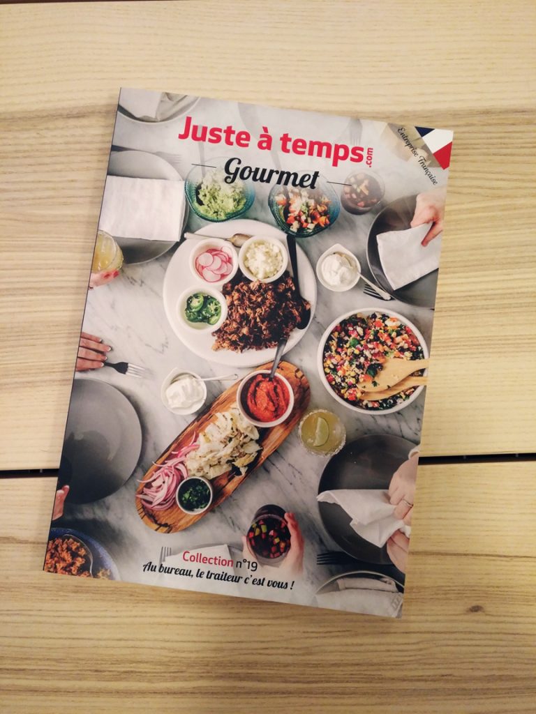 Réalisation du catalogue Juste à temps Gourmet 2018