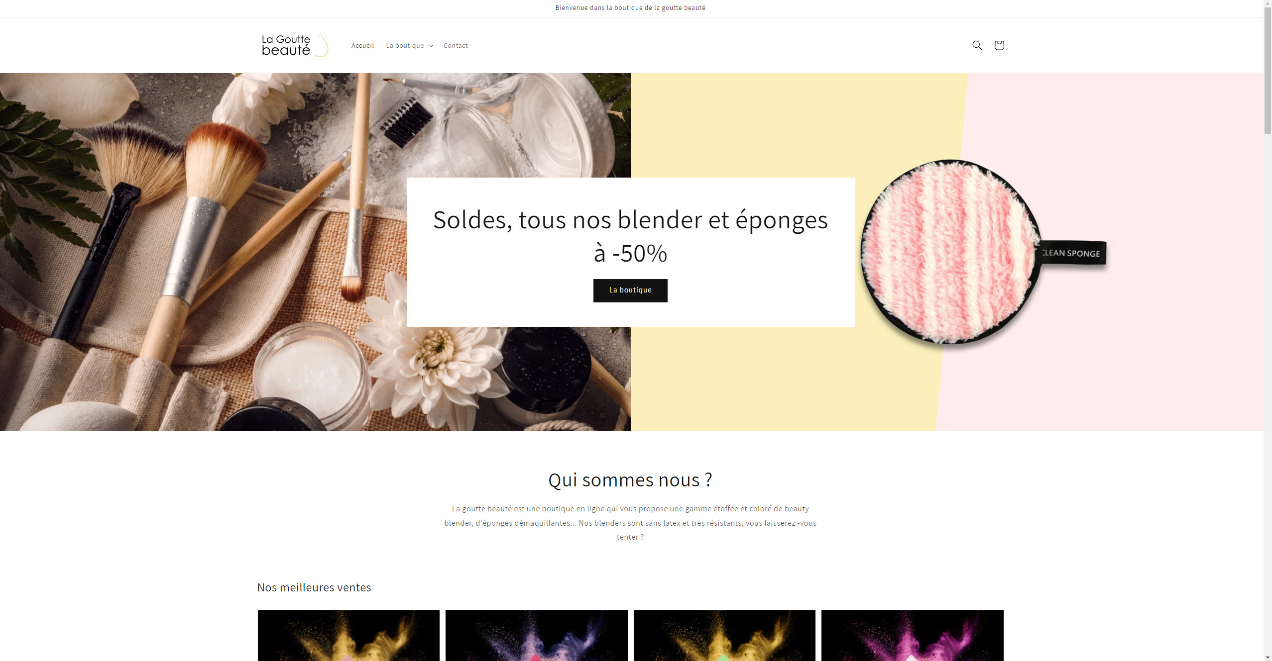 Création du site e-commerce La goutte Beauté
