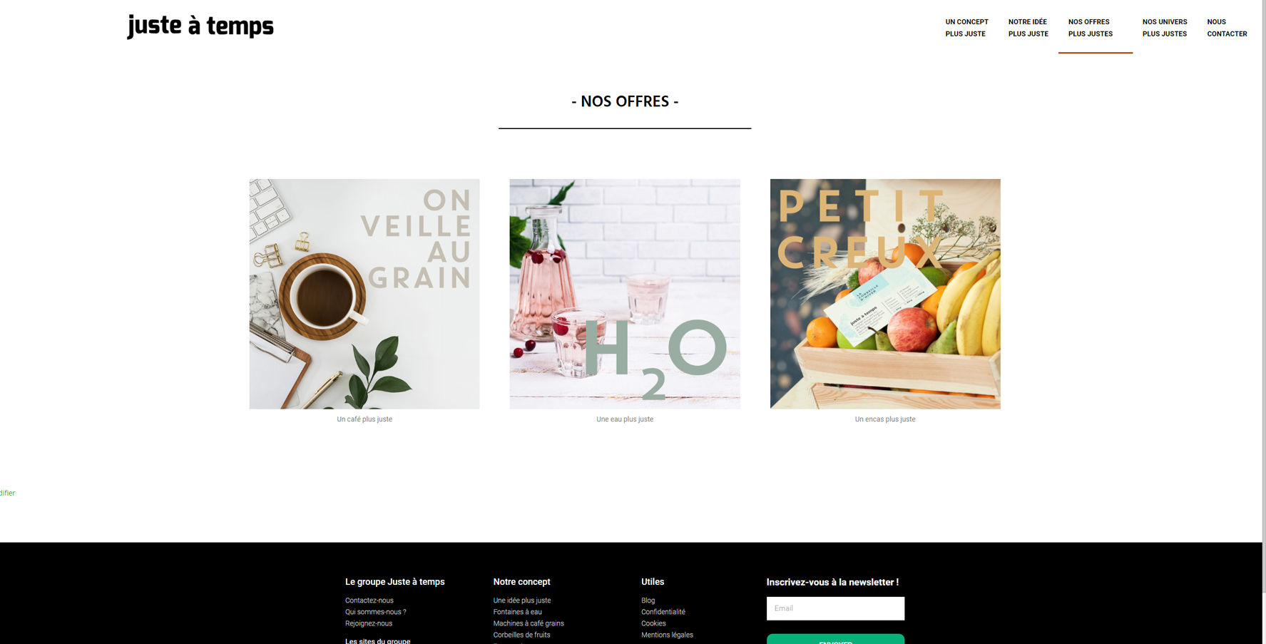Réalisation du site web un bar plus juste V1